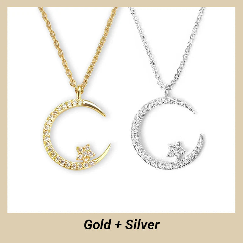 🎁 PERFECT GIFT 🌙✨ Bright Night: Moon Star Necklace – Glow-in-the-Dark Elegance with Celestial Charm 💫🌌