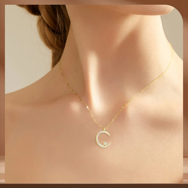 🎁 PERFECT GIFT 🌙✨ Bright Night: Moon Star Necklace – Glow-in-the-Dark Elegance with Celestial Charm 💫🌌