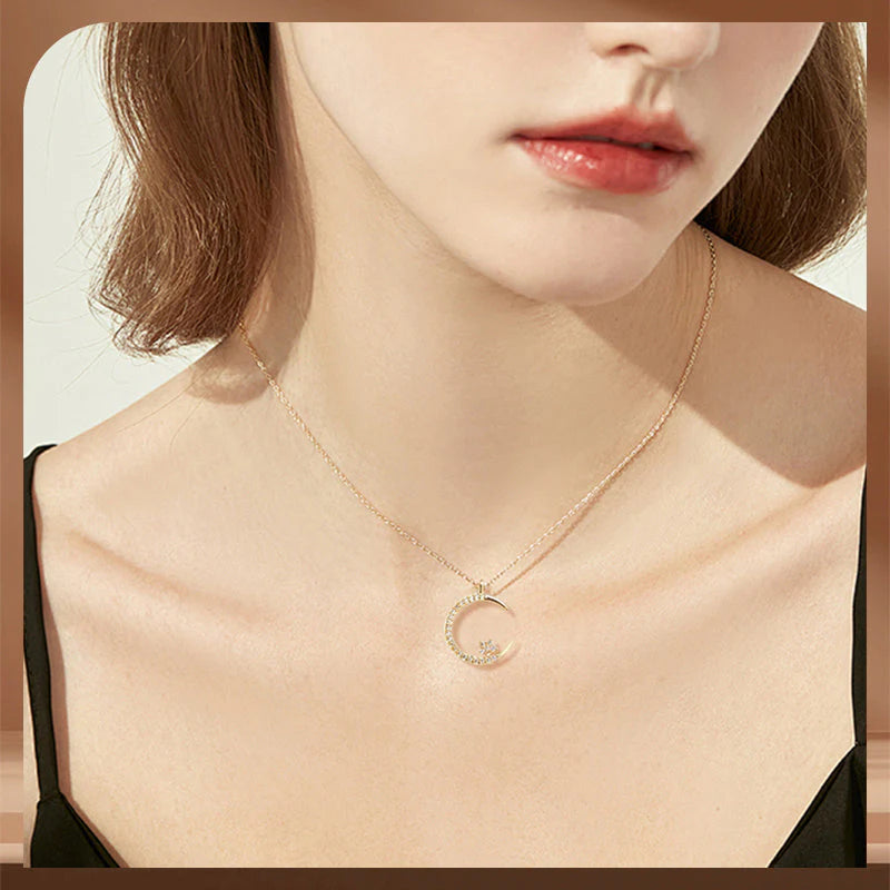 🎁 PERFECT GIFT 🌙✨ Bright Night: Moon Star Necklace – Glow-in-the-Dark Elegance with Celestial Charm 💫🌌