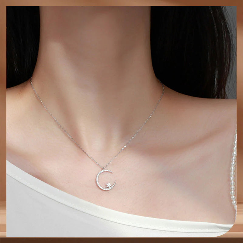 🎁 PERFECT GIFT 🌙✨ Bright Night: Moon Star Necklace – Glow-in-the-Dark Elegance with Celestial Charm 💫🌌