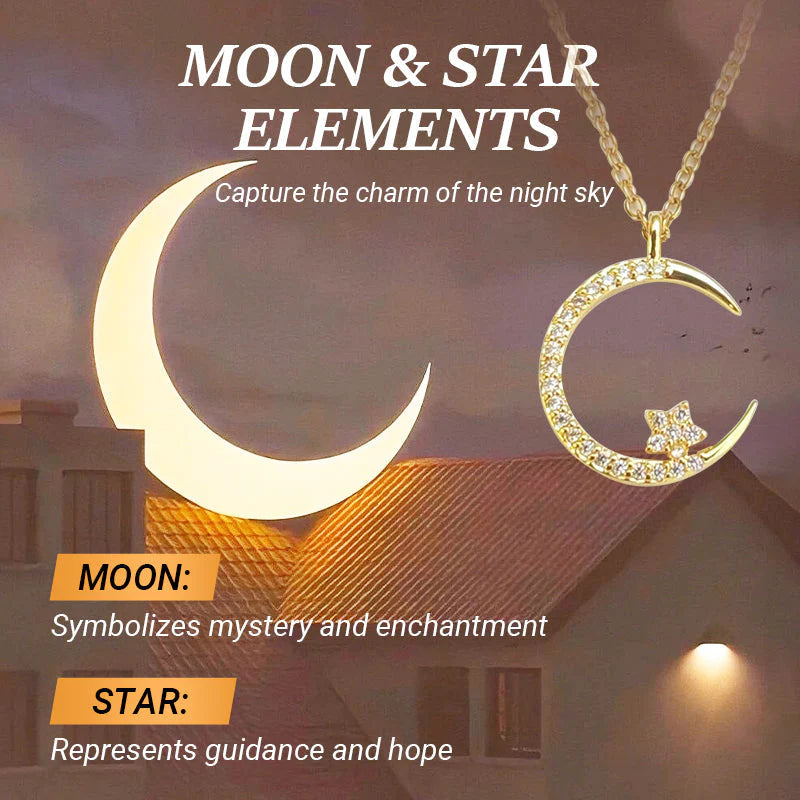 🎁 PERFECT GIFT 🌙✨ Bright Night: Moon Star Necklace – Glow-in-the-Dark Elegance with Celestial Charm 💫🌌