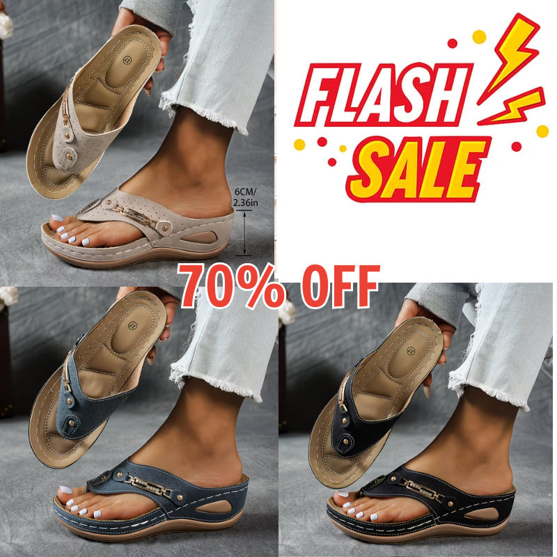 Big Summer Sale -  Comfortable Hollow Arch Support Women's Wedge Heel Flip Flops