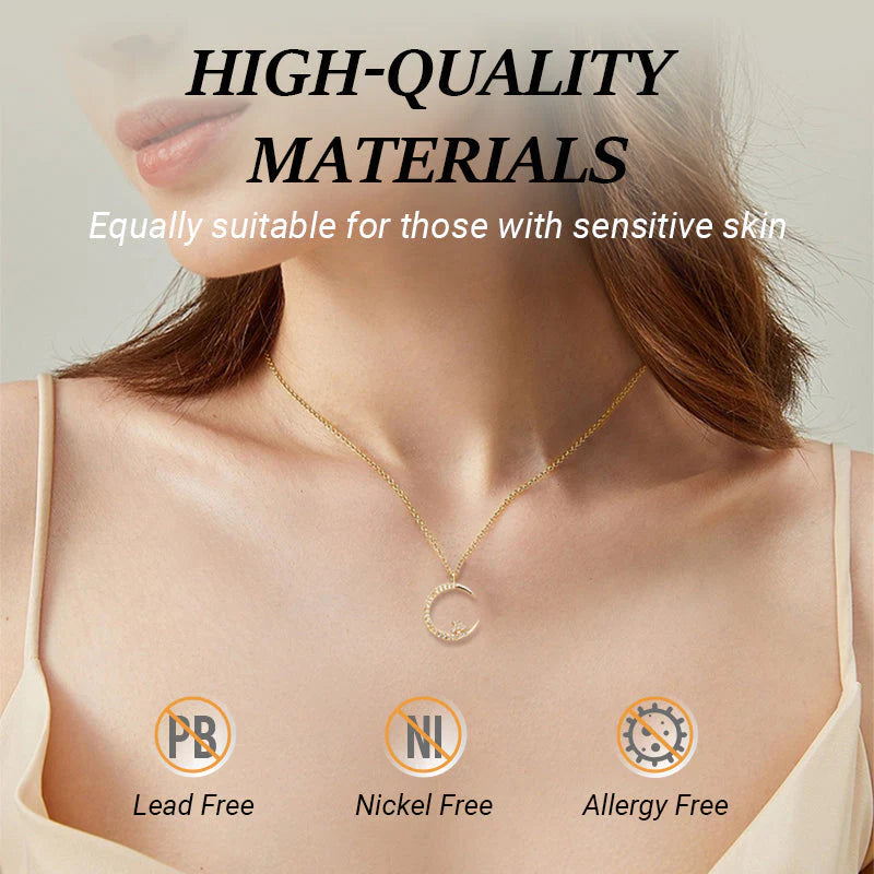 🎁 PERFECT GIFT 🌙✨ Bright Night: Moon Star Necklace – Glow-in-the-Dark Elegance with Celestial Charm 💫🌌