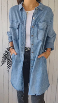 Denim Comfortable Long Coat Shirt