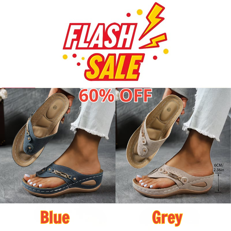 Big Summer Sale -  Comfortable Hollow Arch Support Women's Wedge Heel Flip Flops