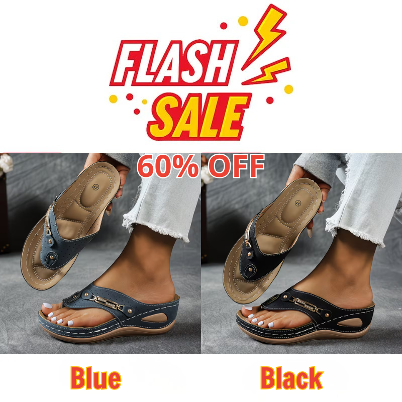 Big Summer Sale -  Comfortable Hollow Arch Support Women's Wedge Heel Flip Flops