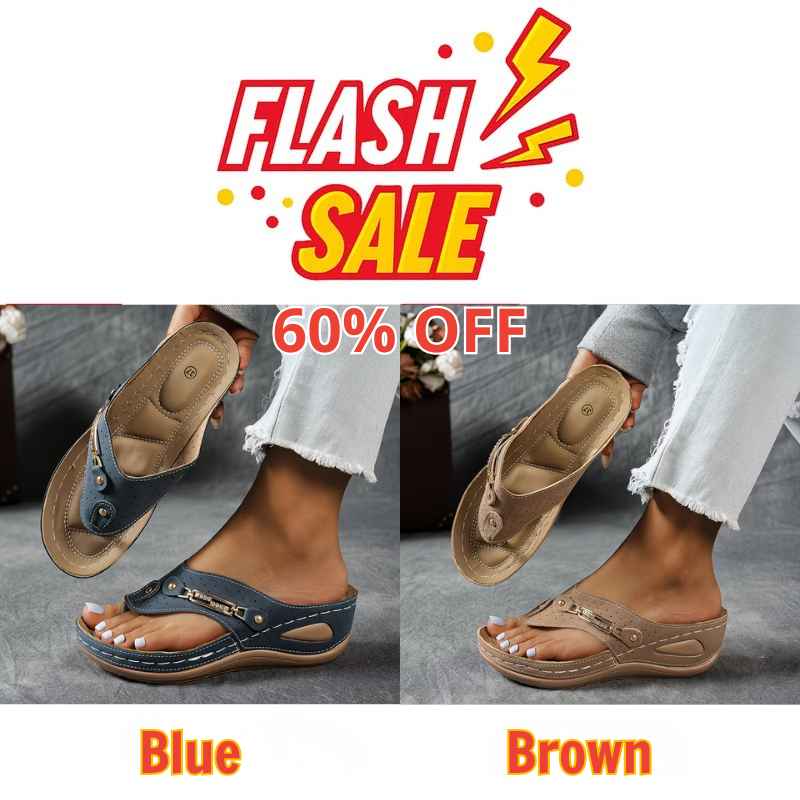 Big Summer Sale -  Comfortable Hollow Arch Support Women's Wedge Heel Flip Flops