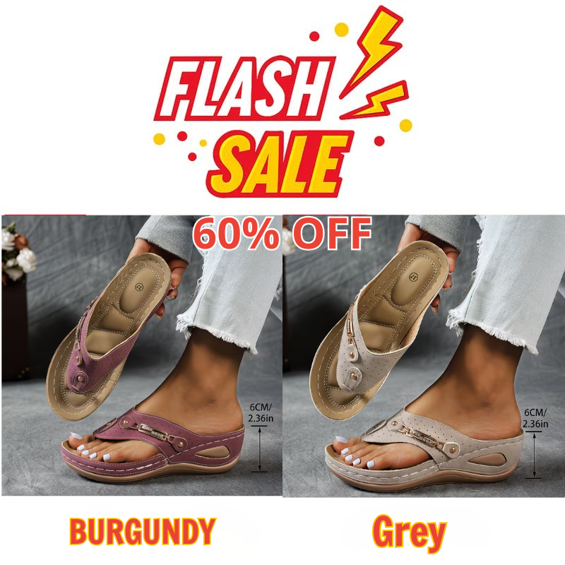Big Summer Sale -  Comfortable Hollow Arch Support Women's Wedge Heel Flip Flops