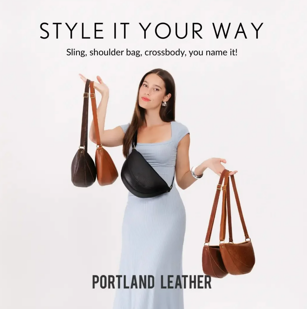 Leather Koala Sling Bag — Adjustable Strap, Magnetic Closure